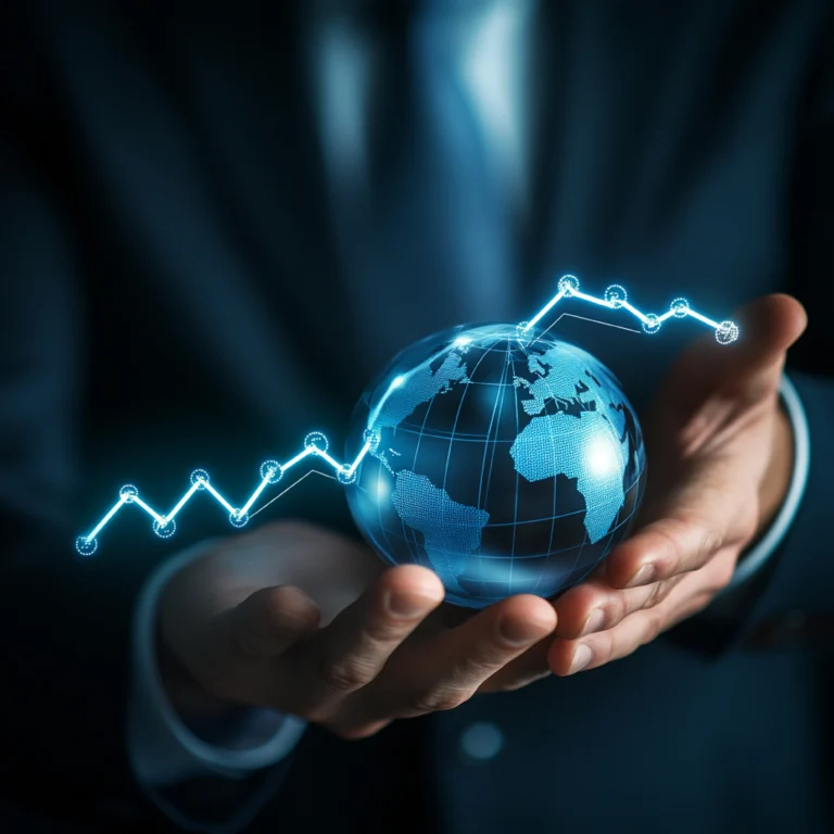 Hakkımızda 4 abstract concept business success growth globalization businessman touching growing graph kopya Hakkımızda
