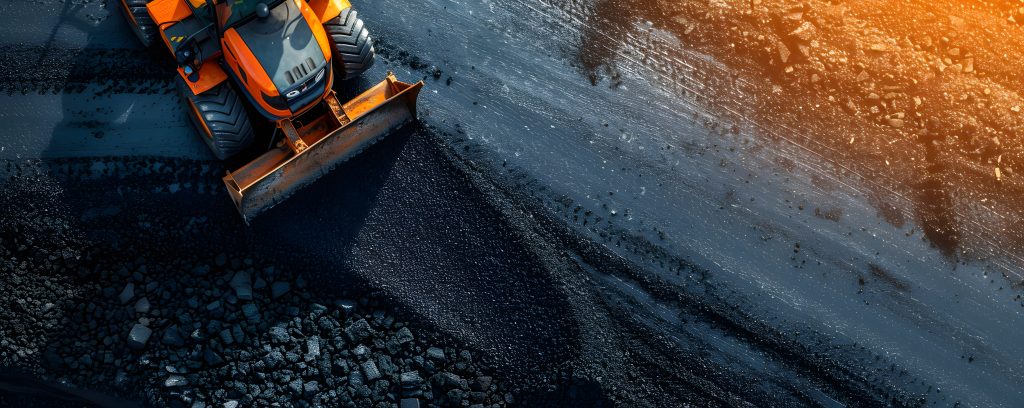 aerial view orange construction vehicle with metal blade rough terrain surface Uluslararası Ticarette Güvenilir Tedarik Zinciri Nasıl Kurulur?