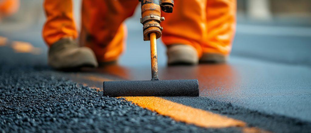 after laying asphalt workers use airbrush equipment put markings road 1 Bitüm Kalitesi Yol Ömrünü Nasıl Etkiler?